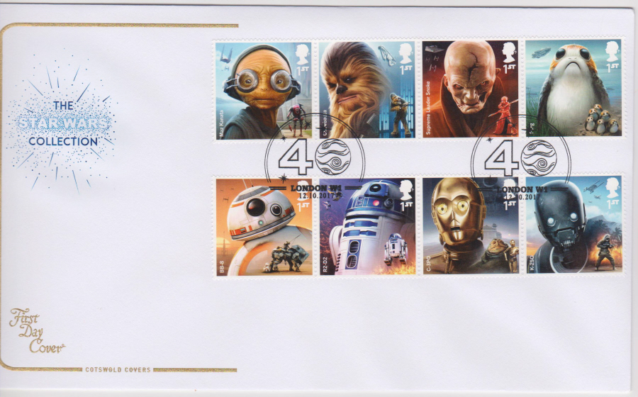 2017 - First Day Cover "Star Wars", Cotswold, London W1 (40) Pictorial Postmark
